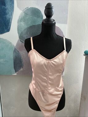 Satin Rose Bodysuit Corset Back  - Women Intimates